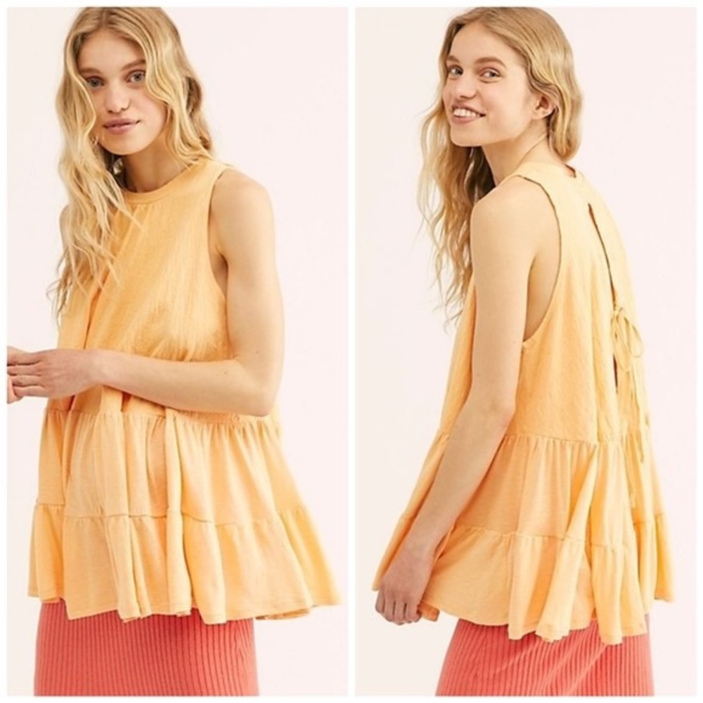 Free People Right On Time Tunic in Apricot size Large